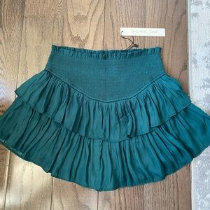 ruched mini skirt forest green mustard seed